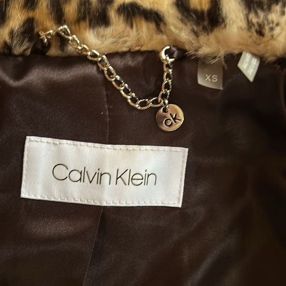 Calvin Klein Faux Leopard Coat - Picture 2 of 5